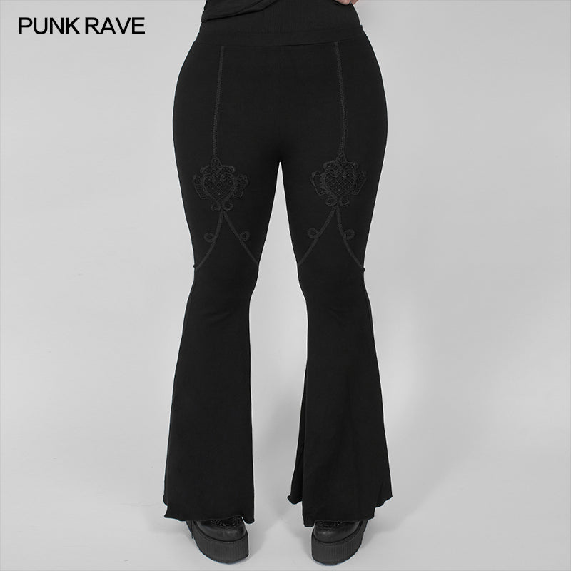 DK-457DQF Dark Goth flared pants?-??Punk Rave Clothing
