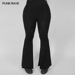 DK-457DQF Dark Goth flared pants?-??Punk Rave Clothing