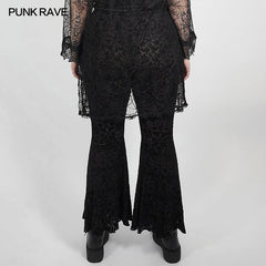 DK-457DDF Dark Goth flared pants?-??Punk Rave Clothing