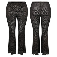 DK-457DDF Dark Goth flared pants?-??Punk Rave Clothing