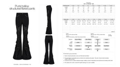 WK-679DQF Edgy Studded Flare Gothic Punk Pants with Lace Details
