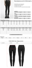 OK-686NCF Gothic Moto Style Ribbed Punk Pants for Edgy Fashion