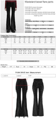 OK-698XCF Fringed Velvet Flare Punk Pants Gothic Fashion Statement