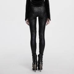 OK-711DDF Gothic Pants Lace Panel Cutout High Waist Leggings