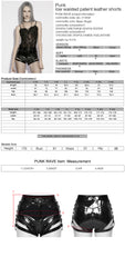 OK-771PDF Gothic Shiny Black High-Waisted Vinyl Punk Pants Shorts