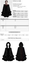 OM-092HMF Luxurious Faux Fur Trimmed Gothic Cape Coat Gothic Coat Hooded Cloak Faux Fur Trimmed Cape