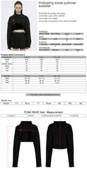 OPM-238TMF Dark Cable Knit Gothic Sweater Cropped Edgy Design
