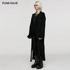OPM-252KMF Asymmetric long cardigan?-??Punk Rave Clothing