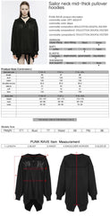 OPT-805WYF Sailor Neck Asymmetric Punk Sweater with Embroidered Accents?-??Punk Rave Clothing