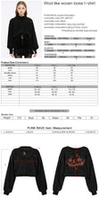 OPT-809TCF Edgy Black V-neck Punk Sweater with Textured Loose Fit