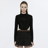 OPT-810DQF Gothic Sweater with Futuristic Cutout Design Long Sleeve