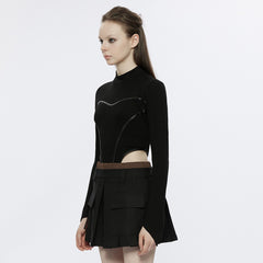 OPT-810DQF Gothic Sweater with Futuristic Cutout Design Long Sleeve
