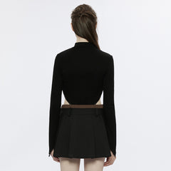 OPT-810DQF Gothic Sweater with Futuristic Cutout Design Long Sleeve