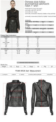 OPT-857TCF Edgy Asymmetrical Mesh Patchwork Punk T-Shirt?-??Punk Rave Clothing