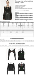 OPT-858TCF Gothic Halterneck Long Sleeve Mesh Punk T-Shirt?-??Punk Rave Clothing