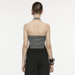 OPT-864BXF Dragon Graphic Gray Black Reversible Punk Vest?-??Punk Rave Clothing