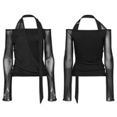 OPT-883TCF Gothic Mesh Long Sleeve Halter Top Punk Shirts