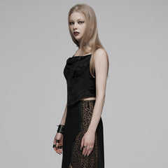 OPT-884DDF Gothic Black Mesh Drape Punk Vest Corset Style?-??Punk Rave Clothing