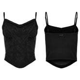 OPT-884DDF Gothic Black Mesh Drape Punk Vest Corset Style?-??Punk Rave Clothing