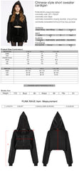 OPY-709XDF Punk Sweater Gothic Hooded Crop Top Casual Streetwear