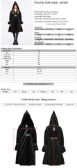 OPY-714XCF Reversible Hooded Gothic Coat Double-Sided Velvet Belted Design?-??Punk Rave Clothing