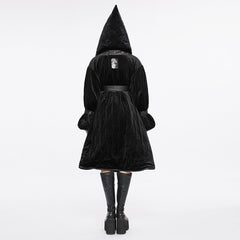OPY-714XCF Reversible Hooded Gothic Coat Double-Sided Velvet Belted Design?-??Punk Rave Clothing