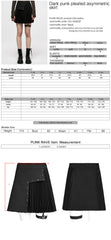 OQ-005BQF Edgy Black Pleated Mini Punk Skirt with Snap Pockets