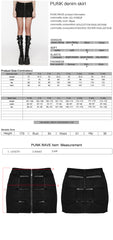 OQ-676DQF Edgy Punk Skirt with Zipper and Mesh Details