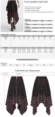 OQ-785BQF Gothic Plaid Asymmetrical Punk Skirt with Zipper Detail
