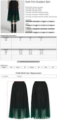 OQ-793BQF Elegant Gothic Skirt with Gradient Sheer Mesh Overlay