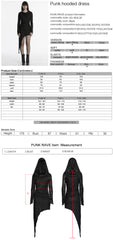 OQ-803LQF Edgy Asymmetric Gothic Hooded Long Sleeve Punk Dress