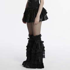 OQ-811BQF Gothic Lace Punk Skirt with Corset Lace-Up Design