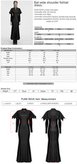OQ-842LQF Gothic Dress with Batwing Sleeves and Keyhole Neckline Design