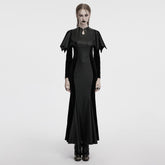 OQ-842LQF Gothic Dress with Batwing Sleeves and Keyhole Neckline Design