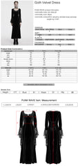 OQ-850LQF Gothic Dress Velvet Lace Long Sleeve Victorian Gown