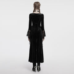 OQ-850LQF Gothic Dress Velvet Lace Long Sleeve Victorian Gown