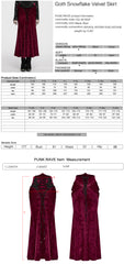 OQ-851BQF Vintage Velvet Lace-Up Gothic Skirt Plunging Maroon Design