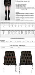 OQ-862BQF Gothic Lace Punk Skirt with Circle Pattern and Ruffled Hem