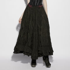 OQ-963BQF Elegant Layered Gothic Skirt Vintage Ruffled Victorian Design