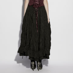 OQ-963BQF Elegant Layered Gothic Skirt Vintage Ruffled Victorian Design