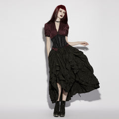 OQ-963BQF Elegant Layered Gothic Skirt Vintage Ruffled Victorian Design
