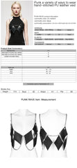 OS-005BXF Edgy Chain Strap Diamond Cutout Punk Vest Top