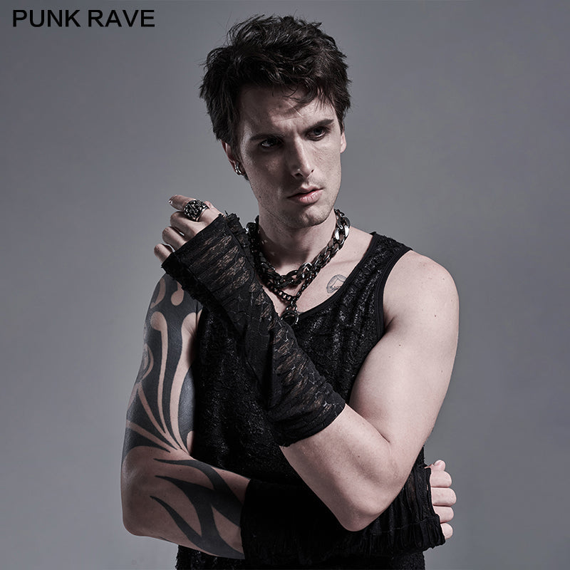 OS-422SSM Goth mens daily gloves?-??Punk Rave Clothing