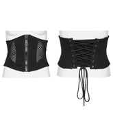 OS-709YDF Punk Corset Zipper Front Lace-Up Back Waist Cincher