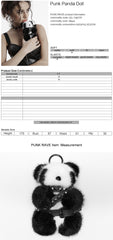 OS-748OTF Fluffy Punk Panda Bag Charm Plush Toy Accessory