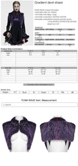 OS-749WJF Gothic Faux Fur Shoulder Cape Punk Accessories Purple Statement