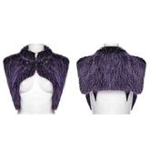 OS-749WJF Gothic Faux Fur Shoulder Cape Punk Accessories Purple Statement