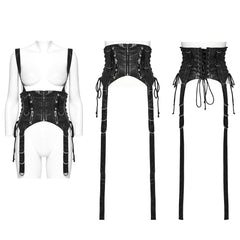 OS-754YDF Edgy Punk Corset with Straps and Buckles Gothic Style