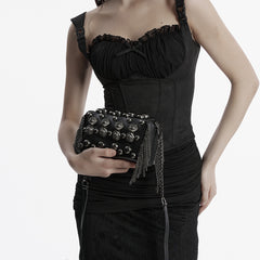 OS-756BBF Gothic Accessories Studded Chain Crossbody Bag Edgy Design