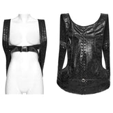 OS-758BB Gothic Accessories Leather Harness Vest Steampunk Waistcoat Unique Design
